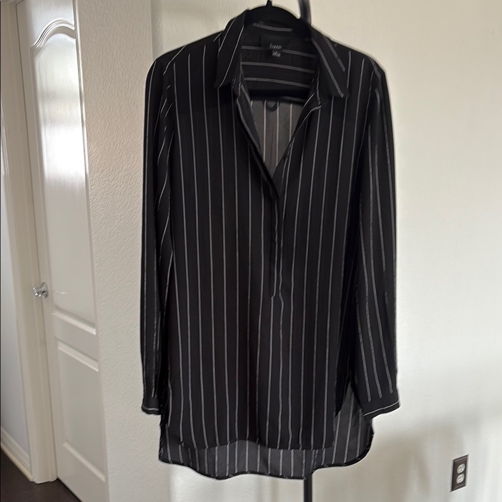 Lumiere High Low Tunic Long Sleeve Blouse Size L